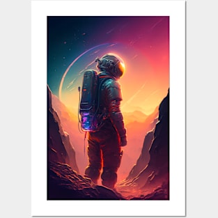 Astronaut World Discovery Painting Human Universe Posters and Art